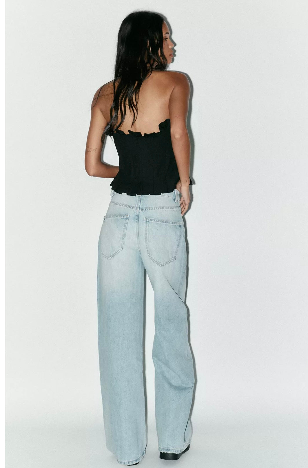 TOP STRAPLESS PLIEGUES