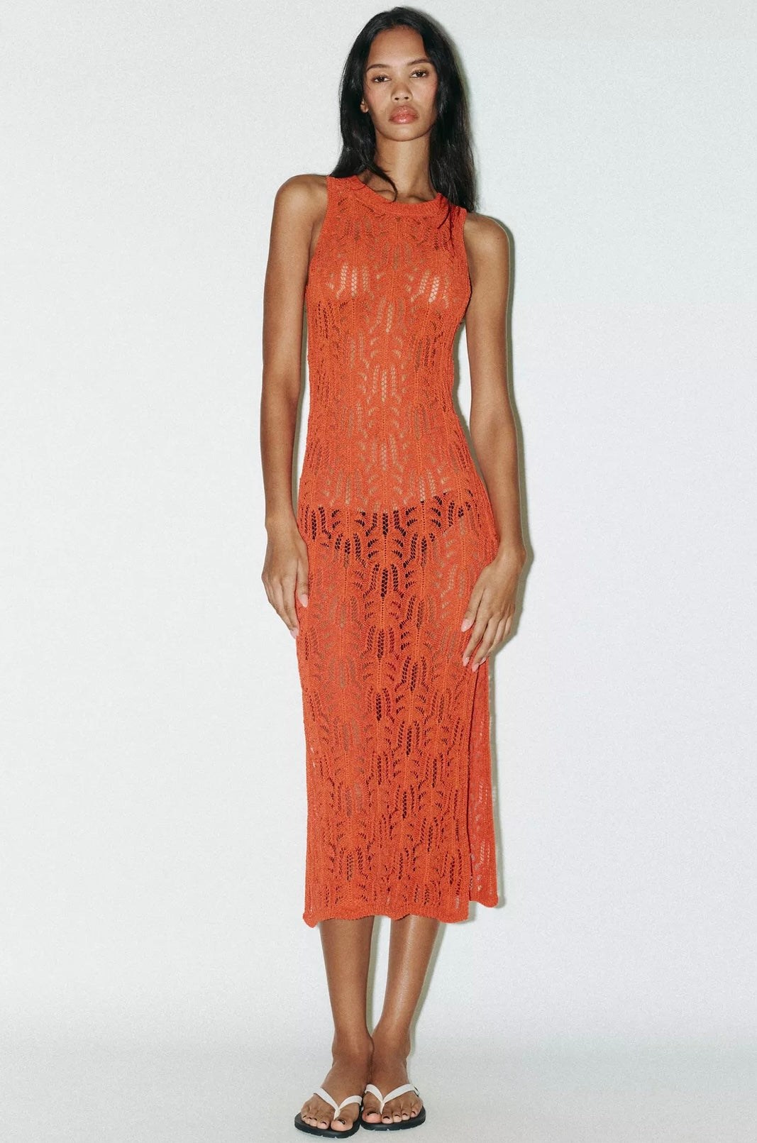 VESTIDO MIDI PUNTO POINTELLE
