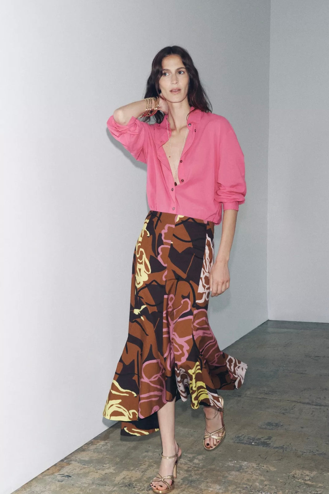FALDA ASIMÉTRICA ESTAMPADA