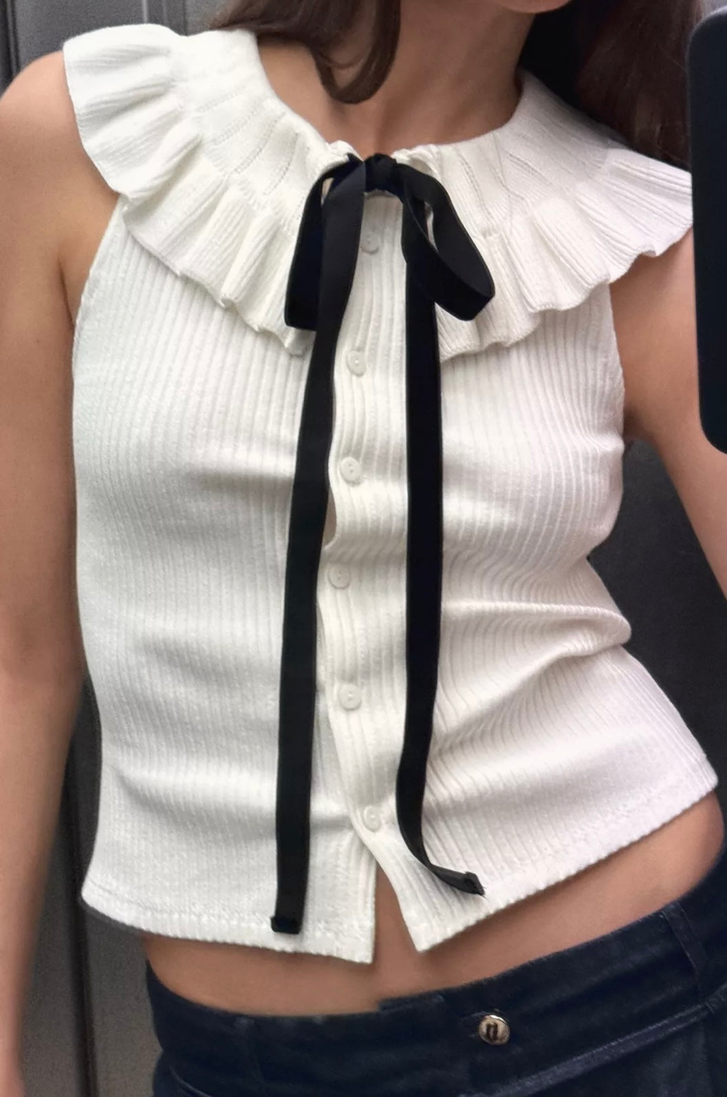 TOP CUELLO TRICOT LAZO