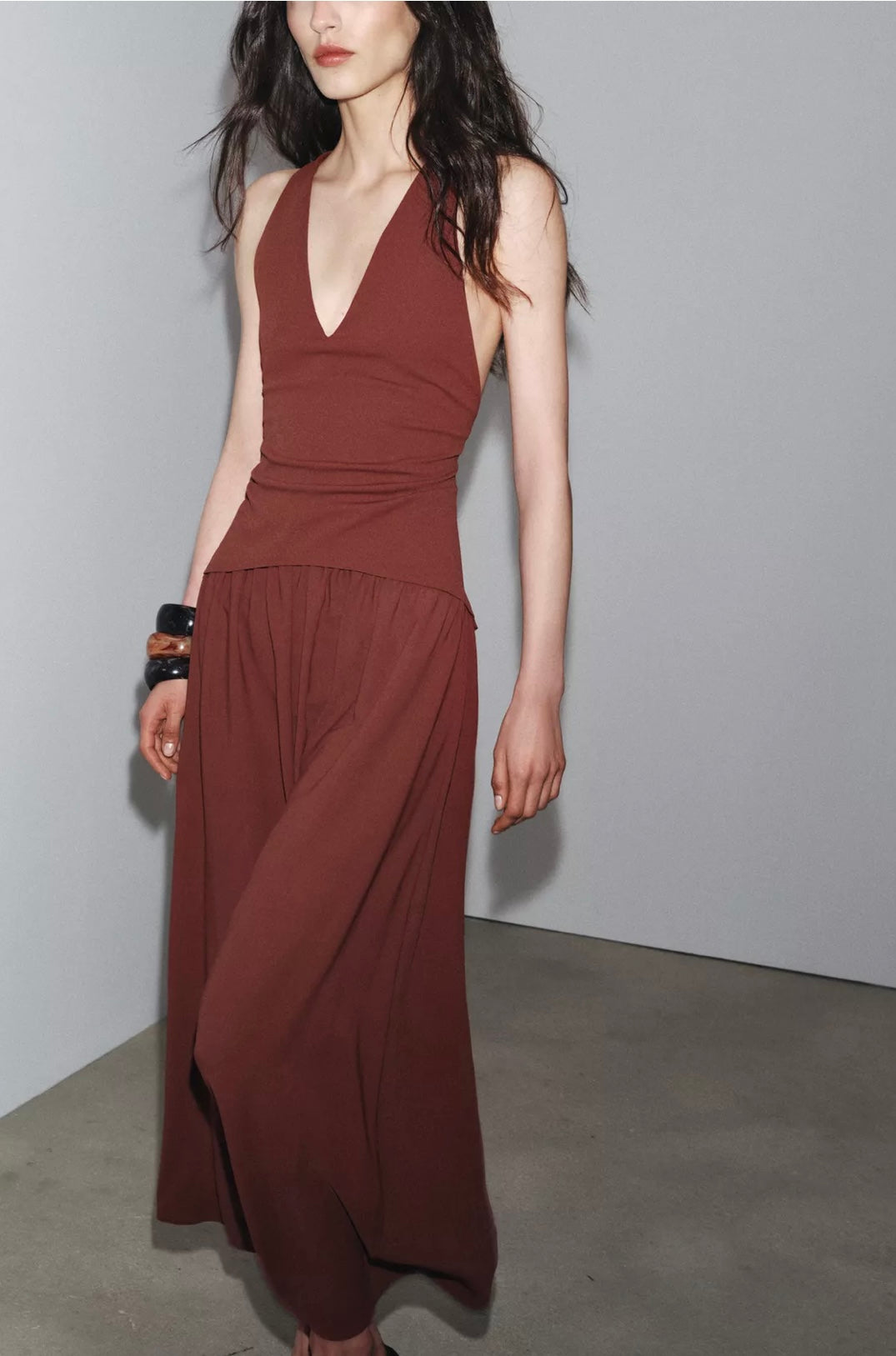 VESTIDO MIDI COMBINADO