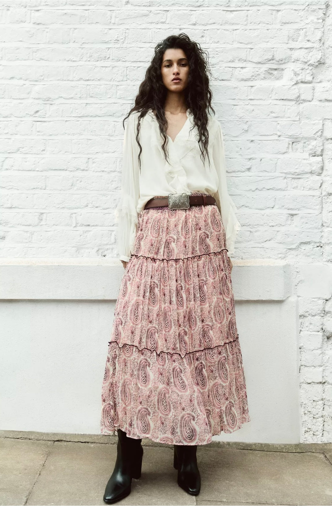 FALDA MIDI ESTAMPADA