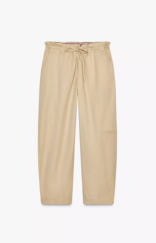 PANTALÓN BARREL CINTURA COMBINADA