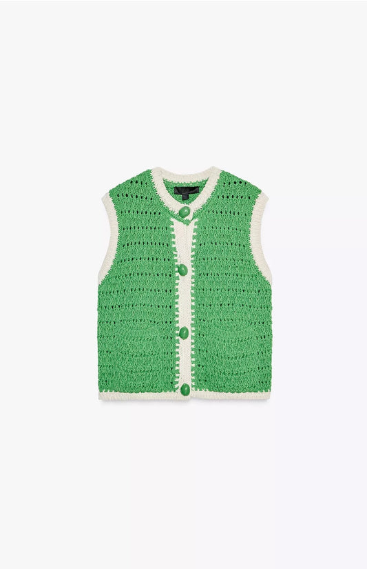 TOP CHALECO PUNTO BOTONES GRANDES