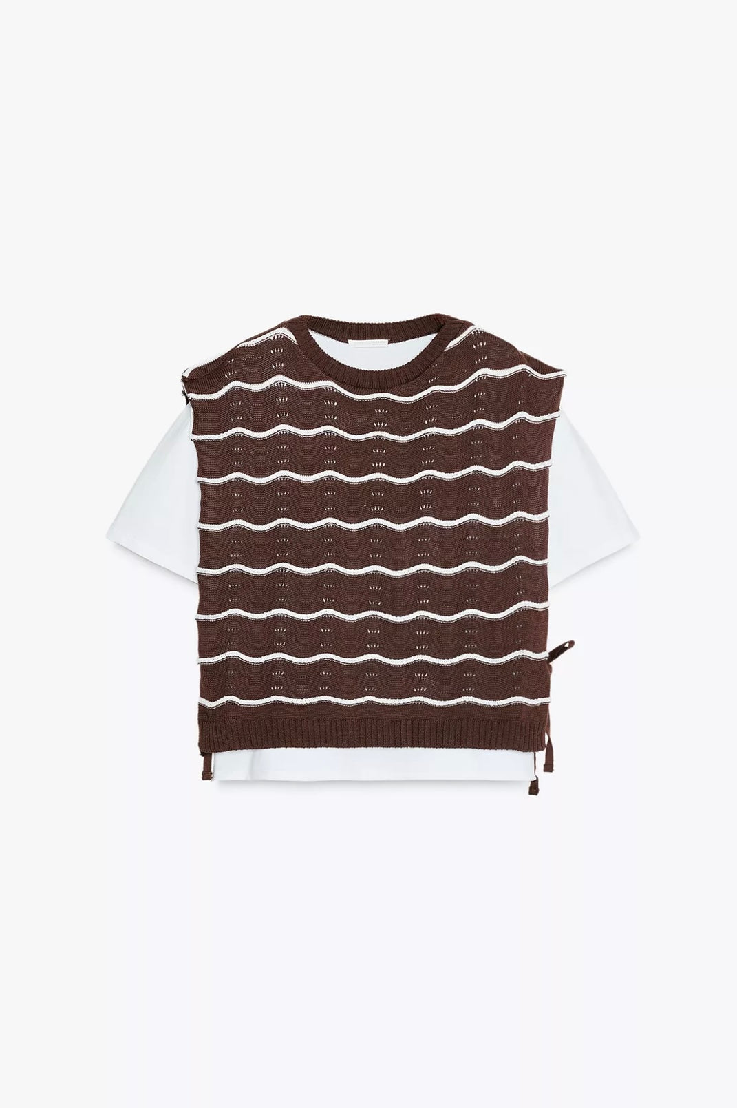 PLAYERA COMBINADA CHALECO TRICOT