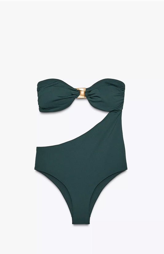 TRAJE DE BAÑO CUT OUT PIEZA METÁLICA