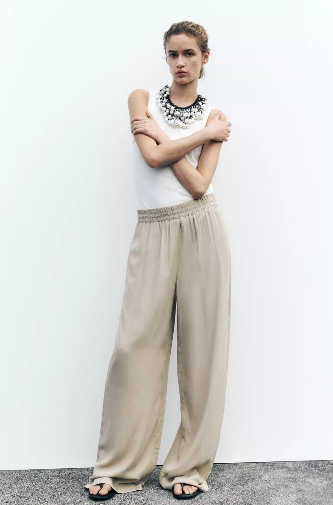 PANTALÓN ANCHO CINTURA ELÁSTICA