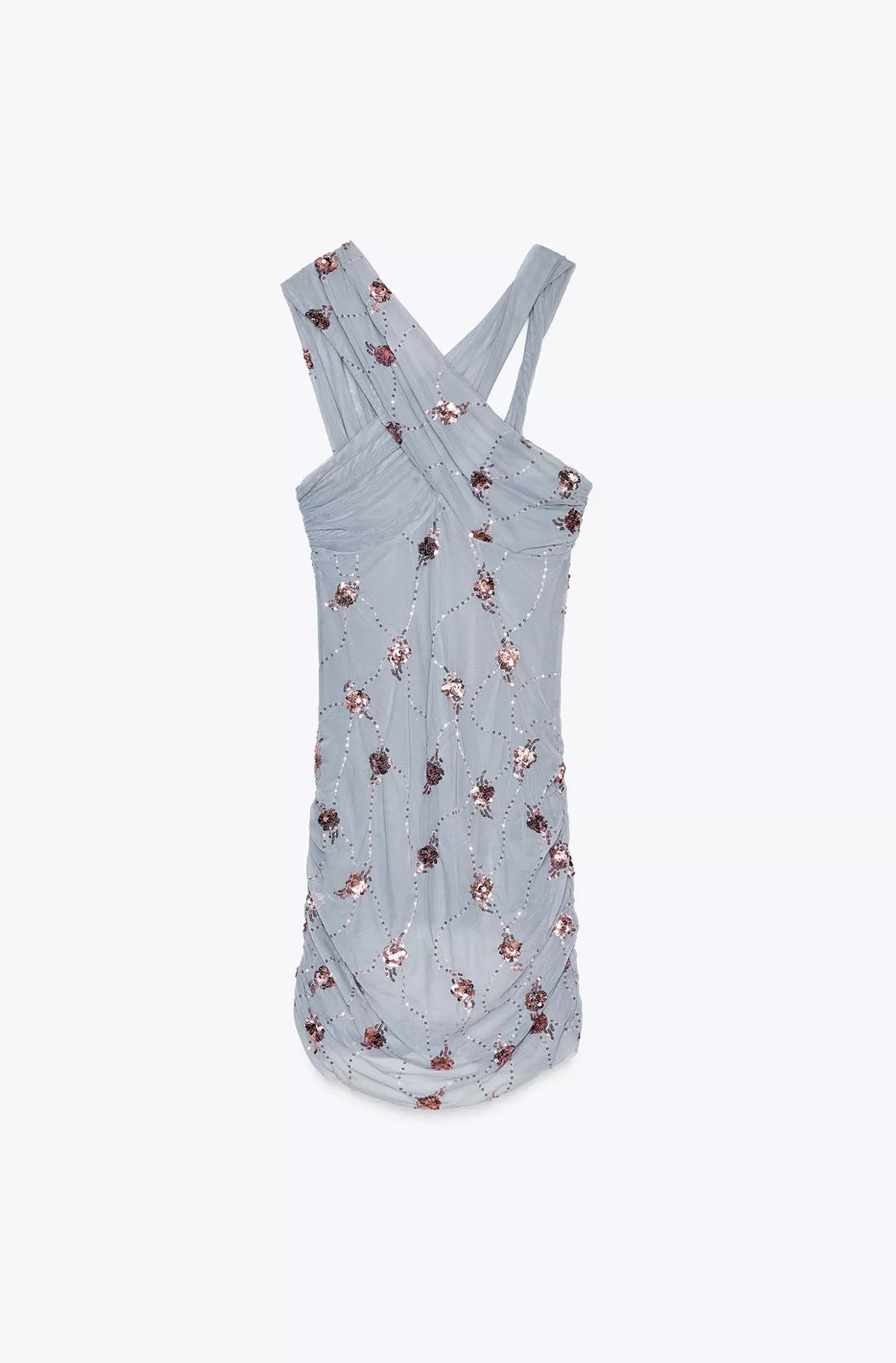 VESTIDO DRAPEADO LENTEJUELAS 