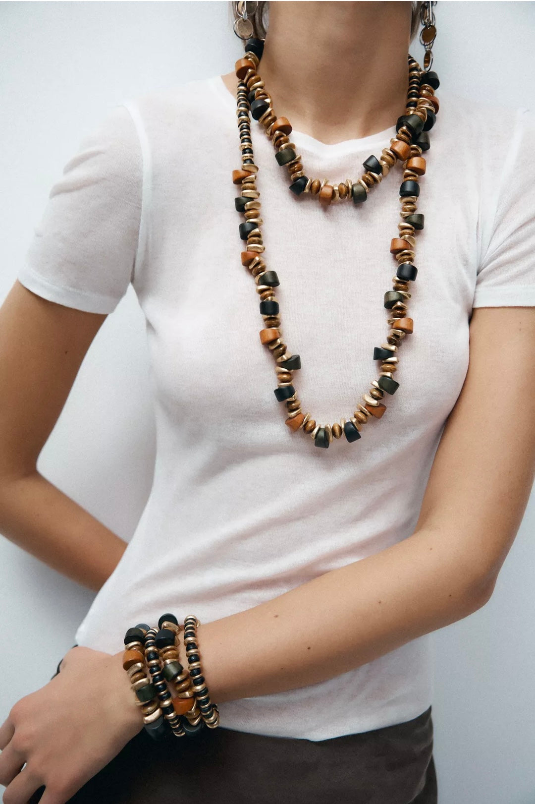 PACK 2 COLLARES PIEZAS MADERA