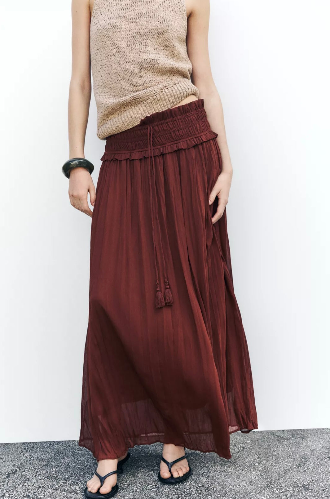 FALDA MIDI CINTURA ELÁSTICA ANCHA