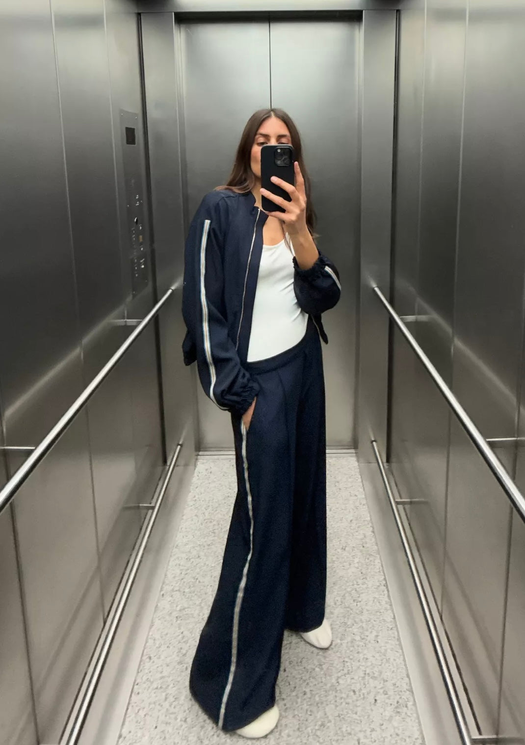 PANTALÓN WIDE LEG BANDA LATERAL