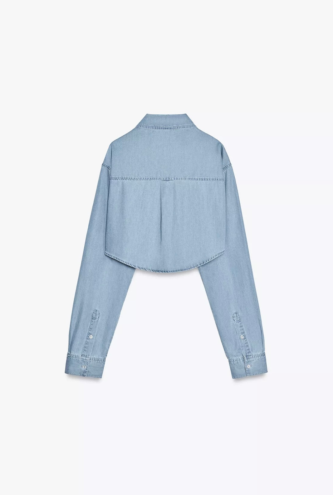 CAMISA CROP MEZCLILLA TRF