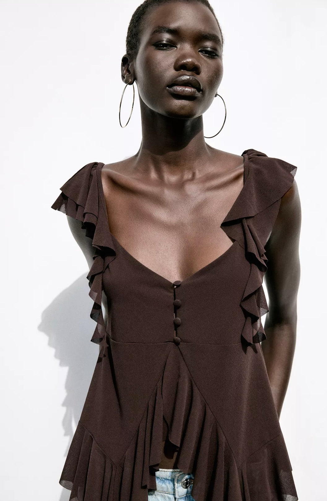 RUFFLED STRAPPY TOP