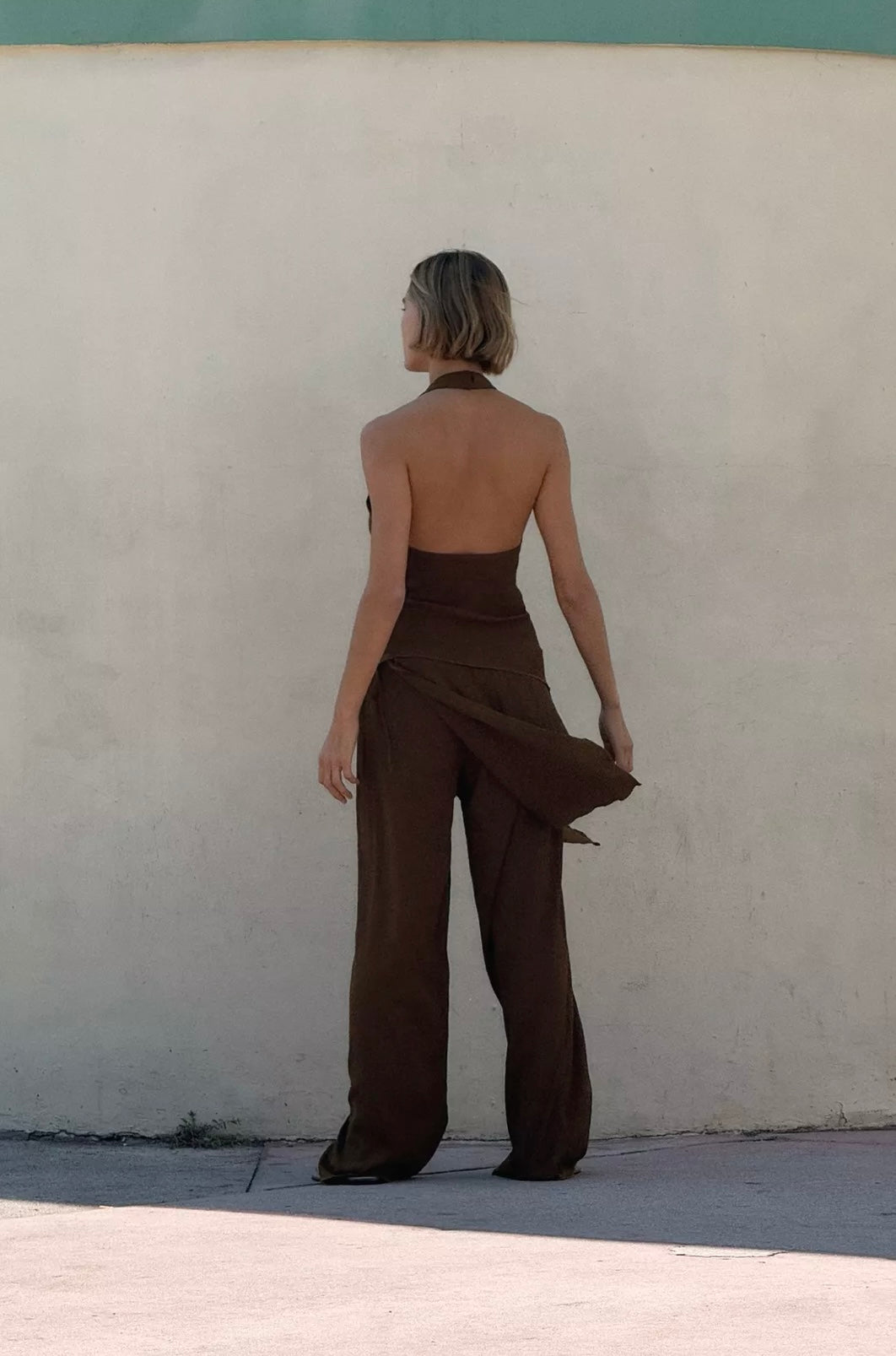 TOP HALTER DRAPEADO TEXTURA