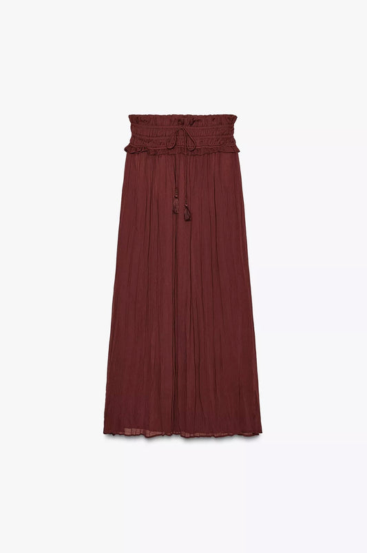 FALDA MIDI CINTURA ELÁSTICA ANCHA