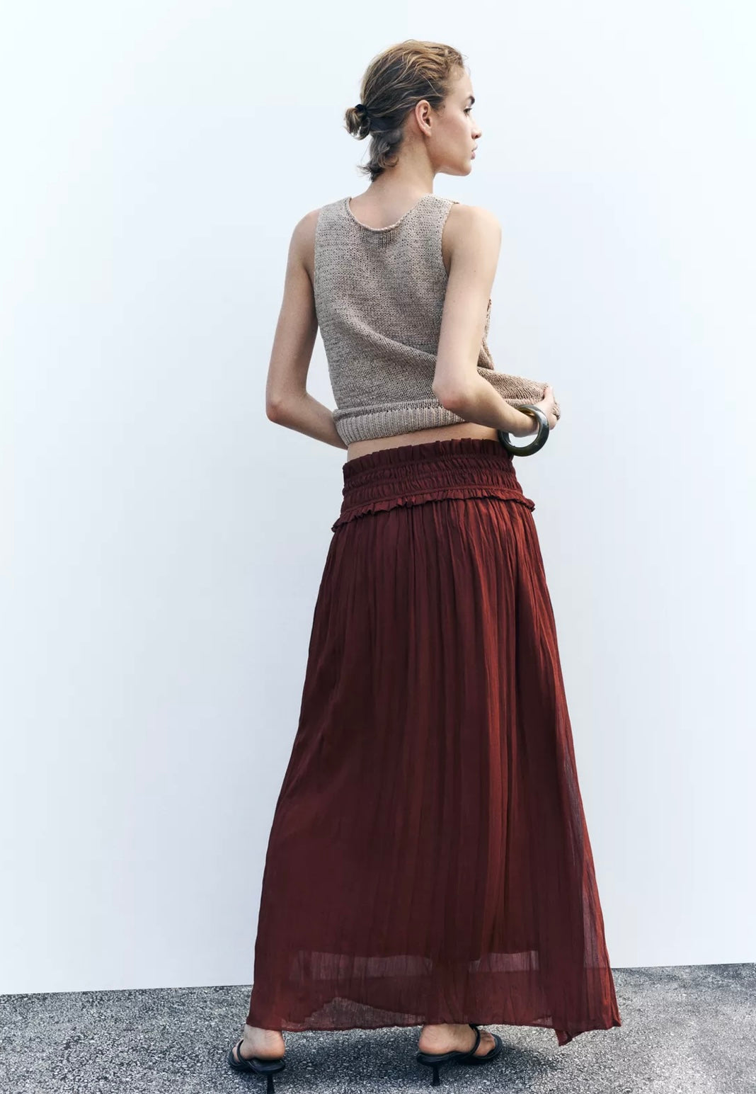 FALDA MIDI CINTURA ELÁSTICA ANCHA