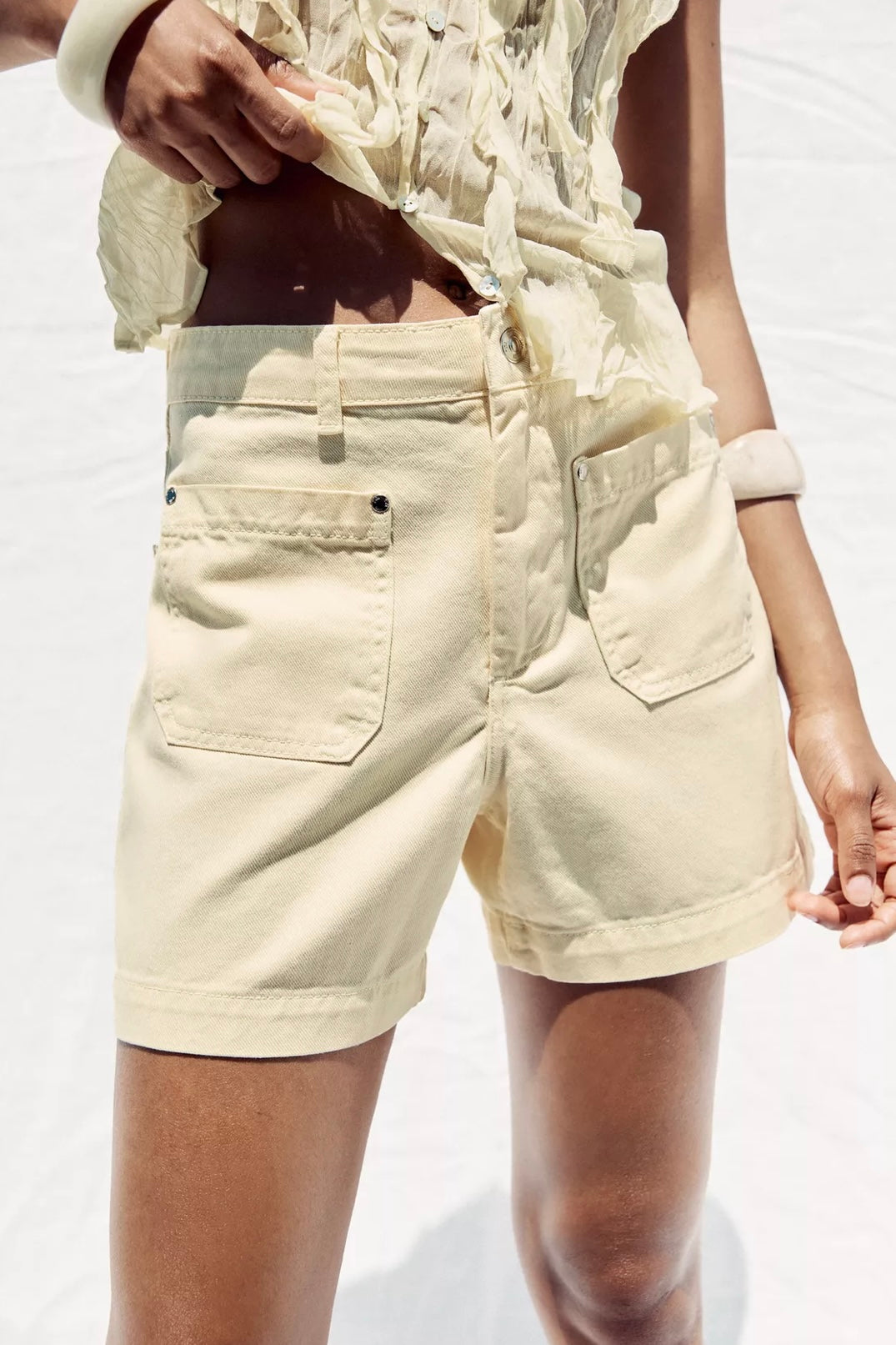 SHORTS Z1975 TIRO ALTO BOLSILLOS PLASTRÓN