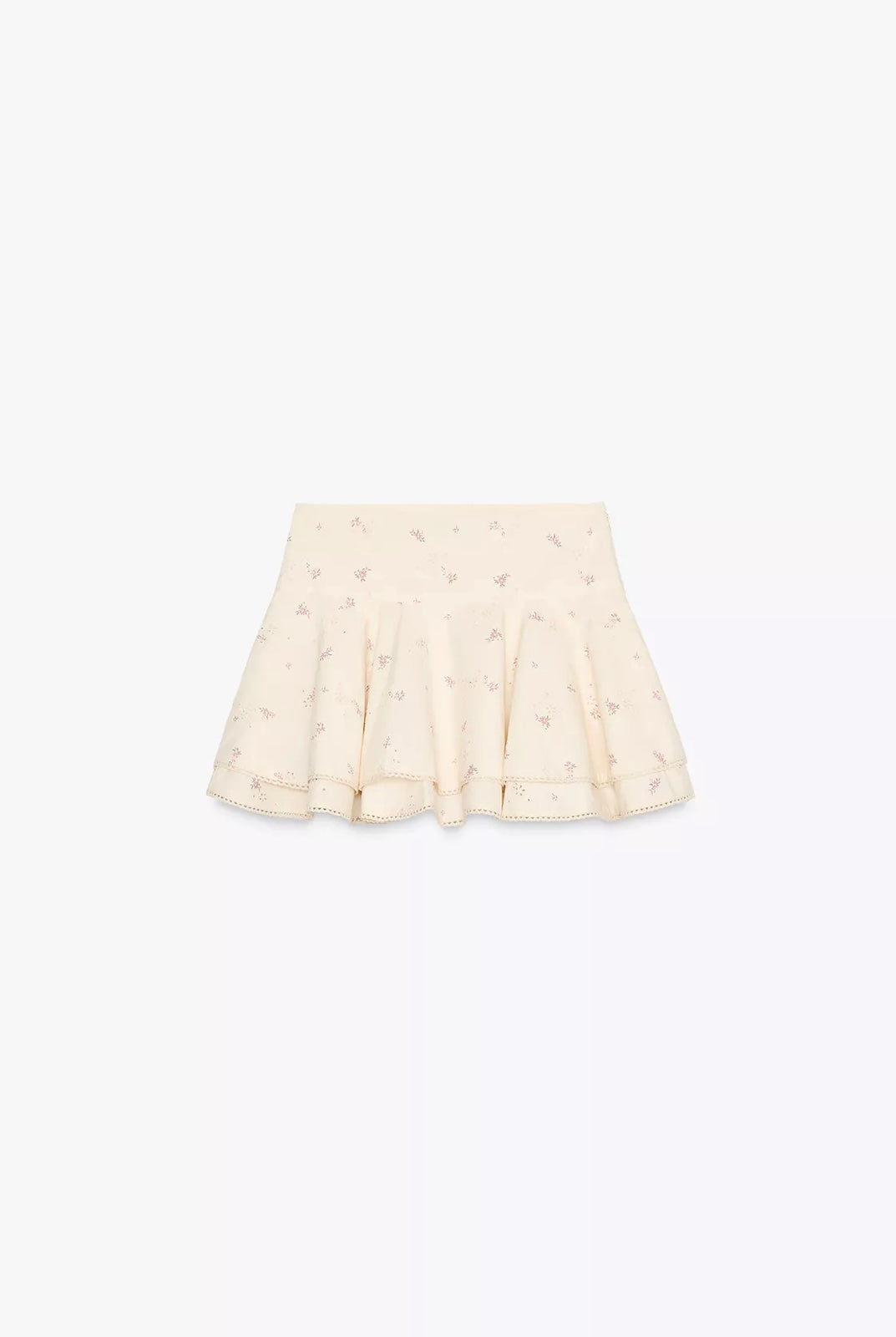 FALDA MINI FLORES BORDADAS