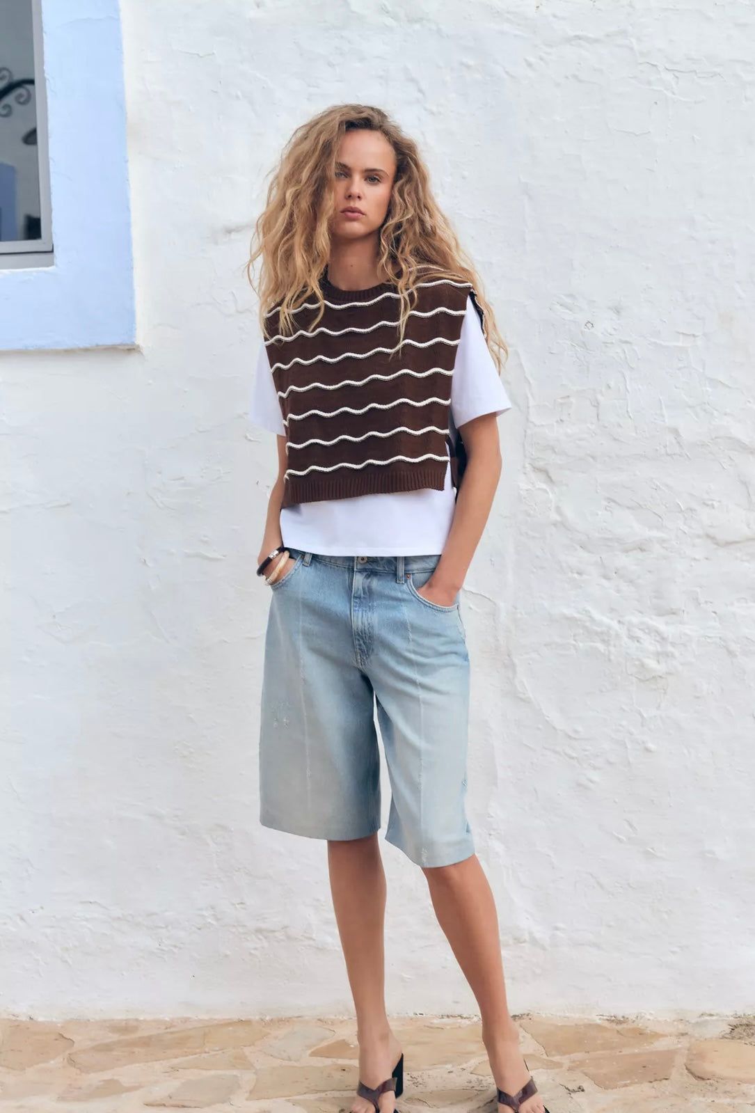 PLAYERA COMBINADA CHALECO TRICOT
