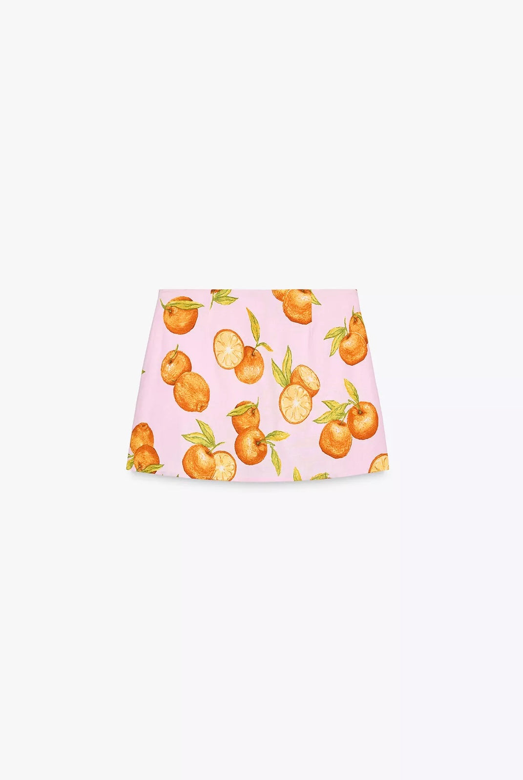 FALDA CRUZADA ESTAMPADA CON LINO