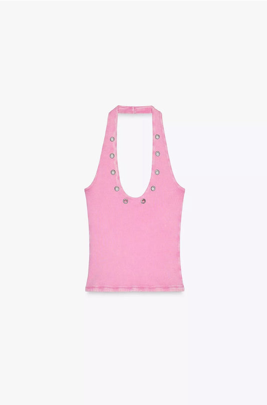 PLAYERA HALTER ARANDELAS