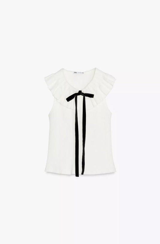 TOP CUELLO TRICOT LAZO