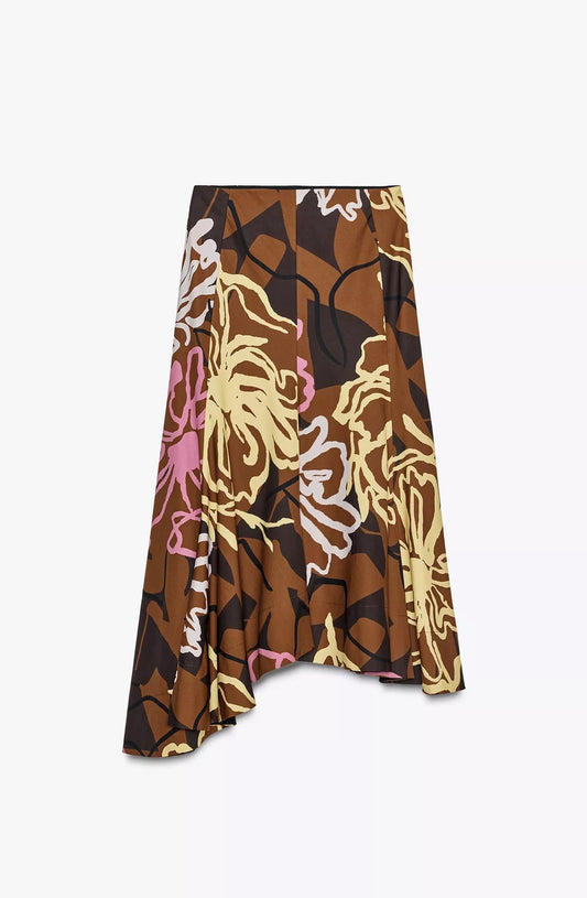 FALDA ASIMÉTRICA ESTAMPADA