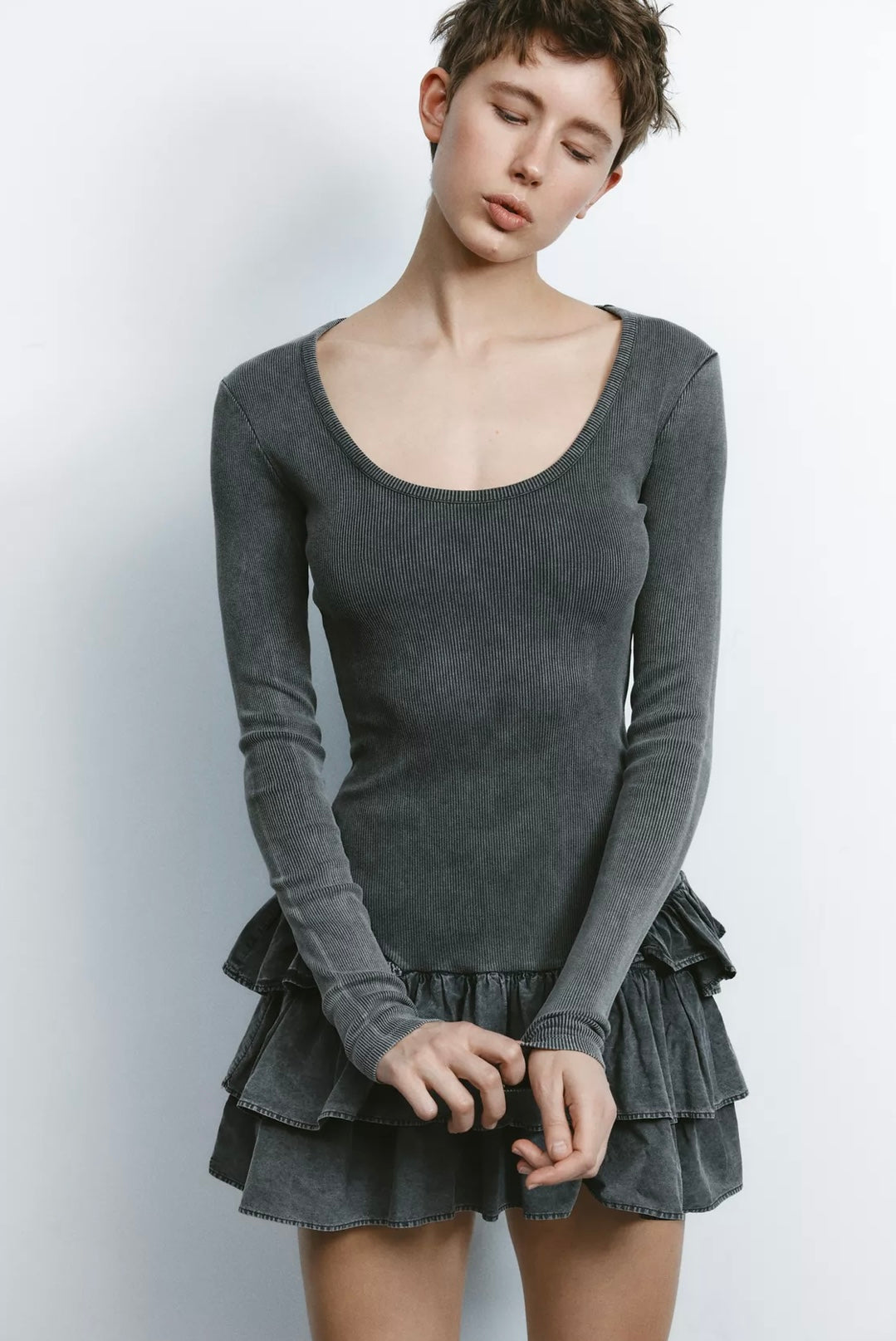 VESTIDO OLANES EFECTO LAVADO