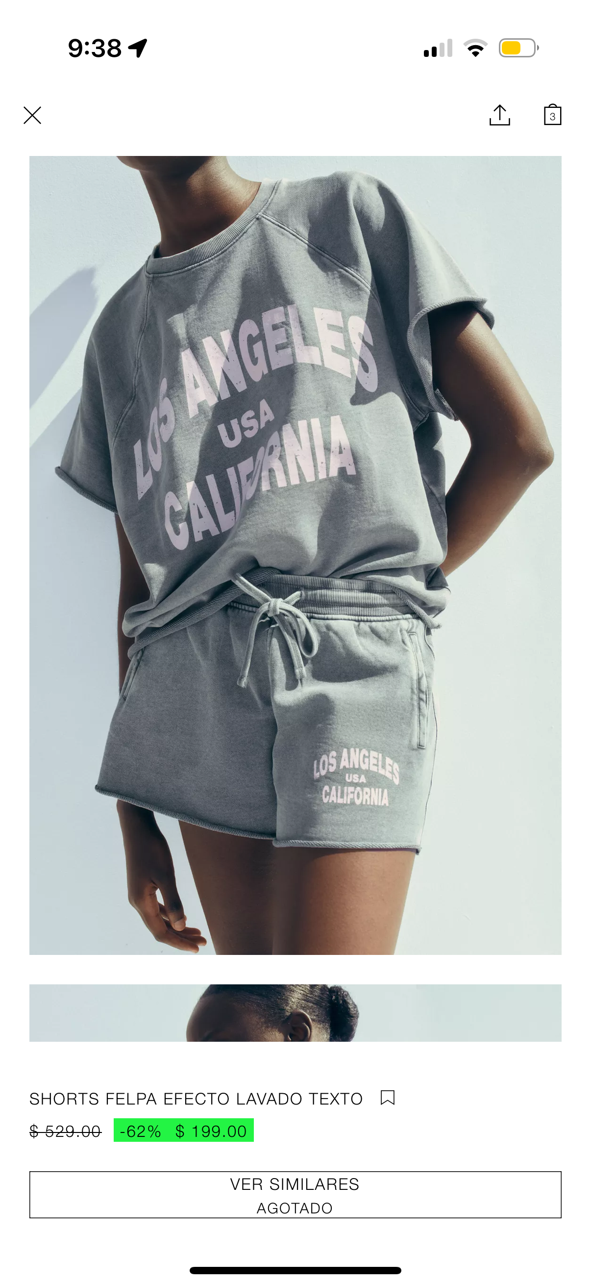 SHORTS FELPA EFECTO LAVADO TEXTO