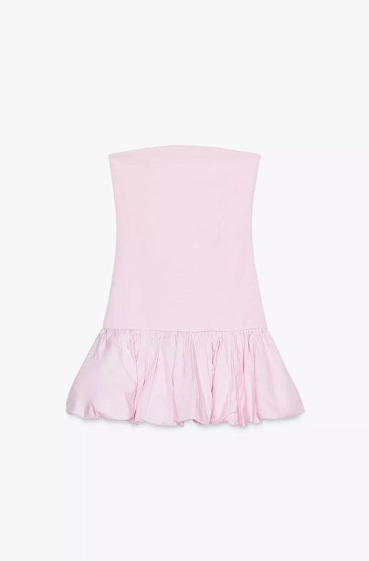 VESTIDO STRAPLESS GLOBO
