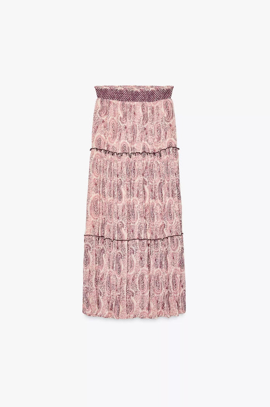 FALDA MIDI ESTAMPADA