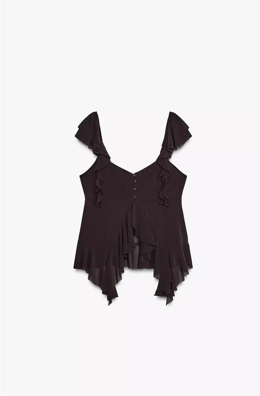 RUFFLED STRAPPY TOP