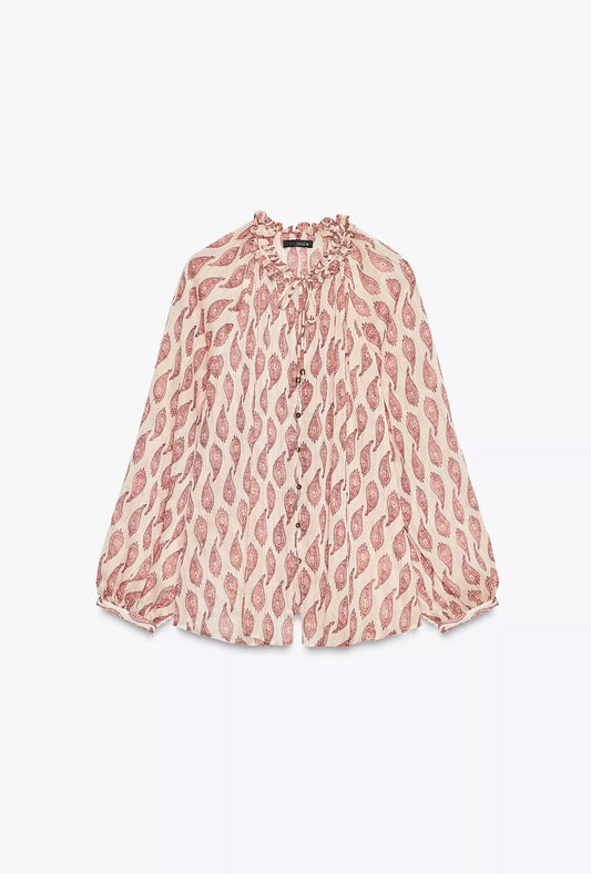 CAMISA ESTAMPADA HILO METALIZADO