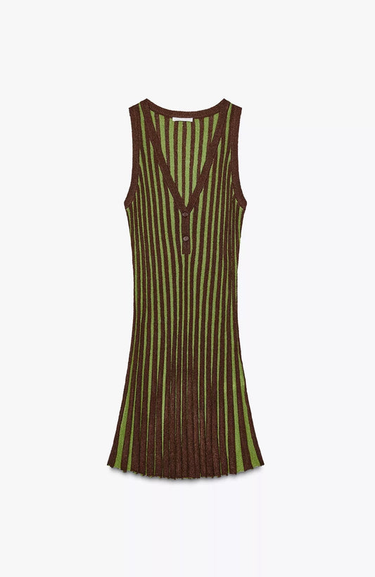 VESTIDO PUNTO CORTADO RAYAS