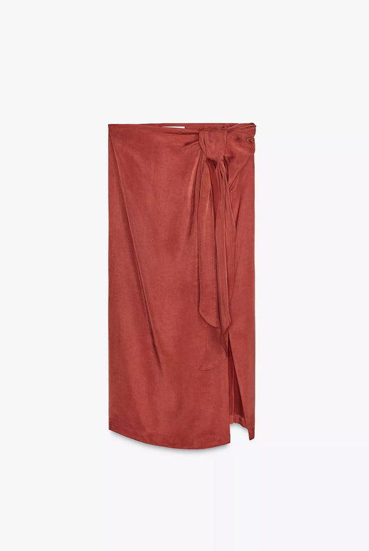 TIE MIDI SKIRT