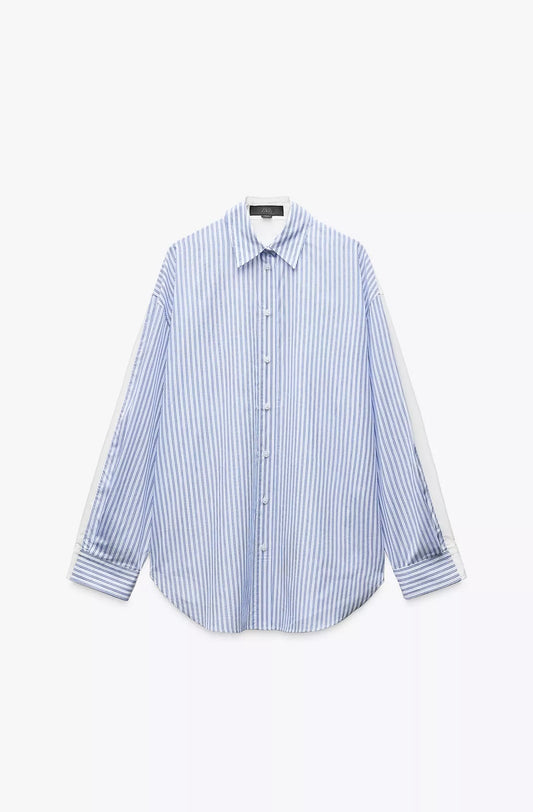 CAMISA OVERSIZE POPELINA RAYAS