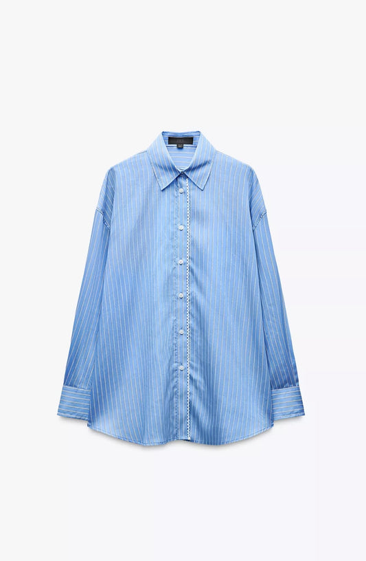 CAMISA OVERSIZE RAYAS POPELINA