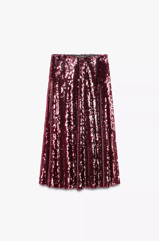 FALDA MIDI LENTEJUELAS