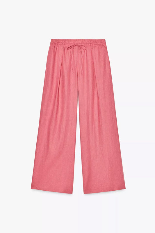 PANTALÓN PALAZZO CON LINO