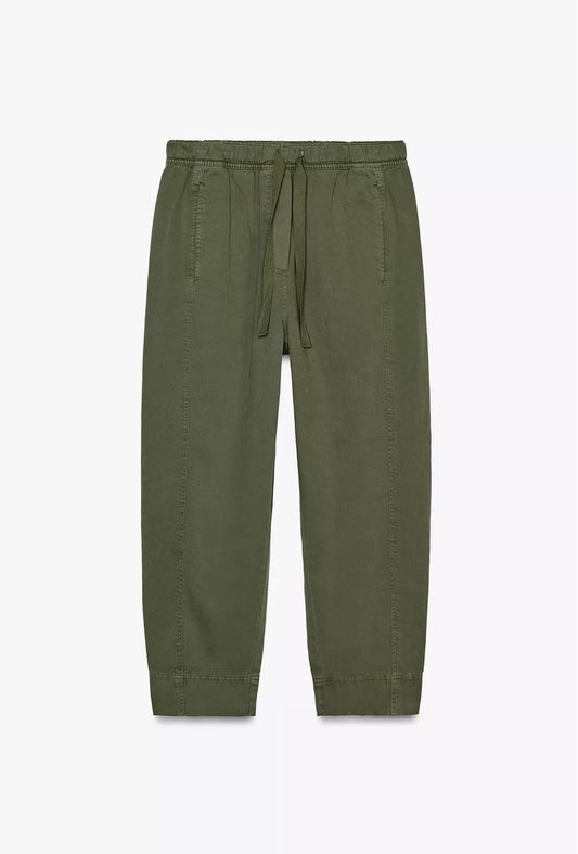 ELASTIC WAISTBAND COTTON PANTS