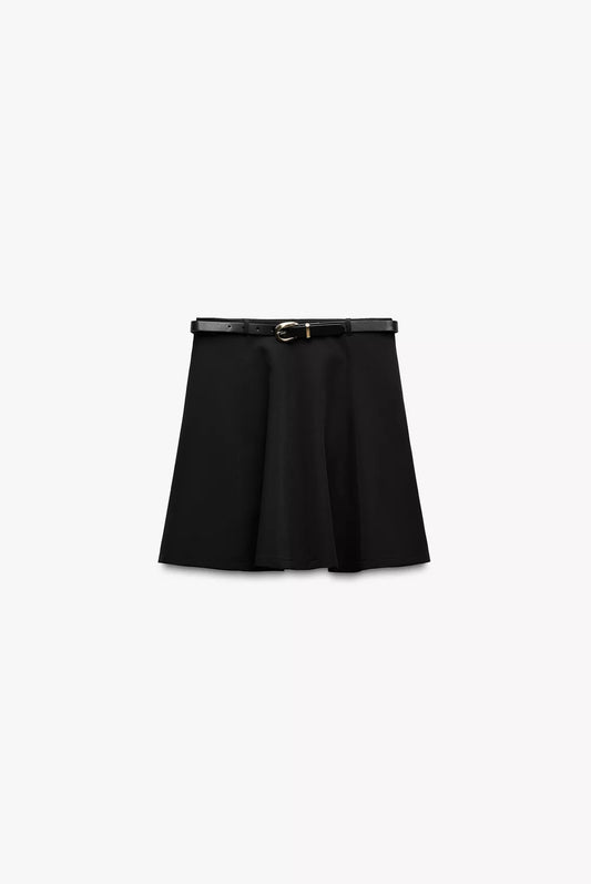 FALDA MINI CREPE CINTURÓN