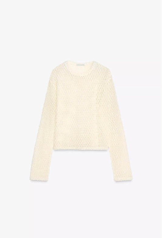 TOP MANGA LARGA CROCHET