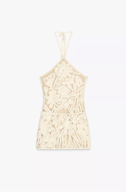 VESTIDO HALTER BORDADO