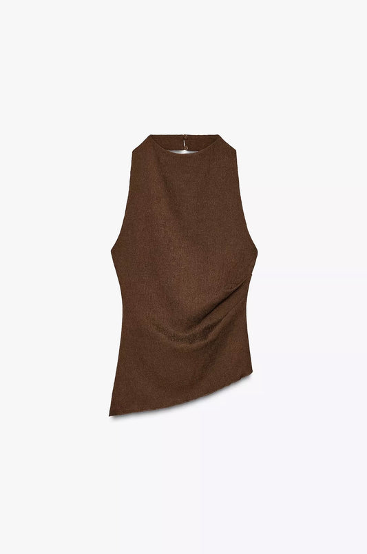 TOP HALTER DRAPEADO TEXTURA