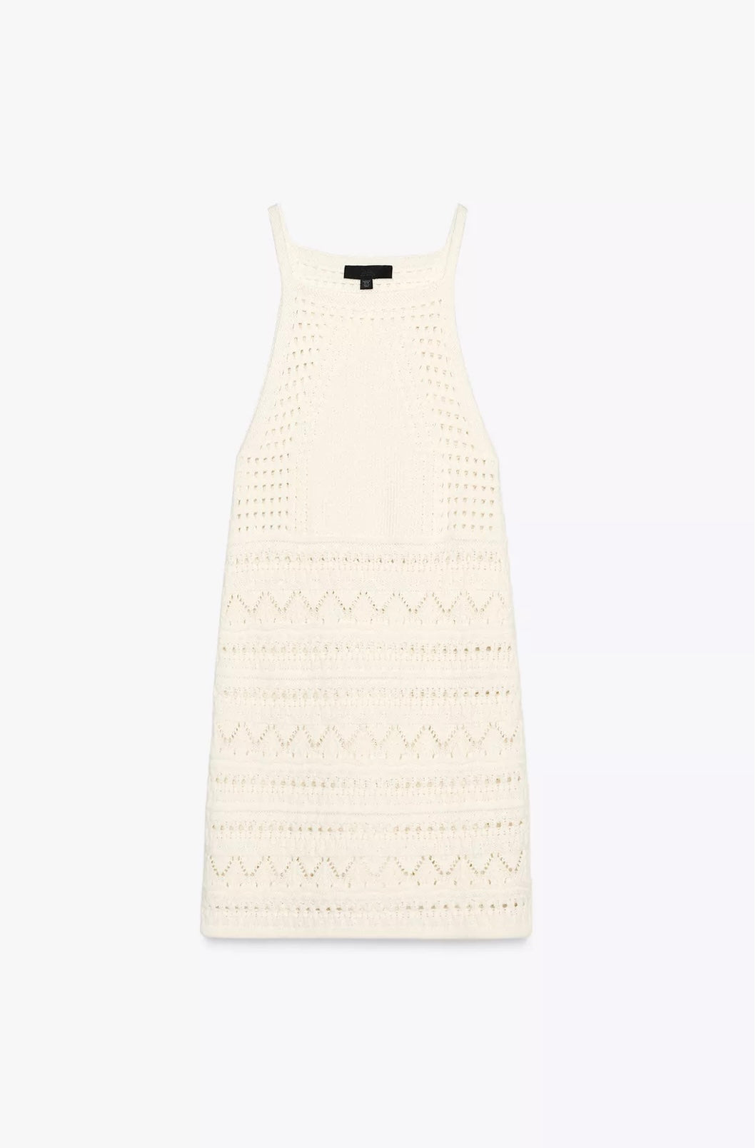 VESTIDO MINI HALTER PUNTO CROCHET