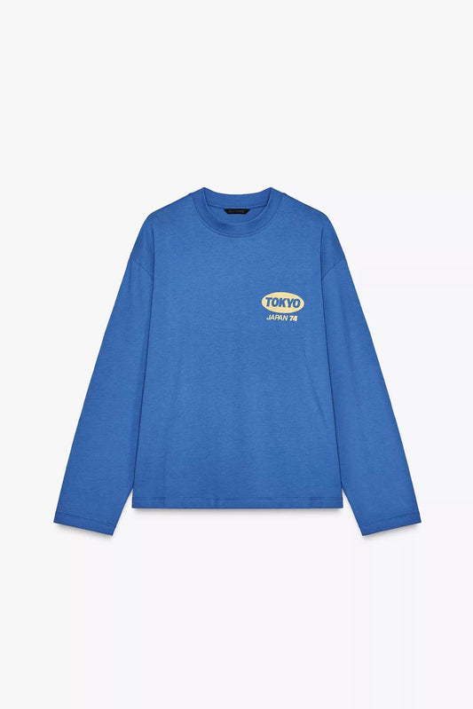 PLAYERA MANGA LARGA TEXTO