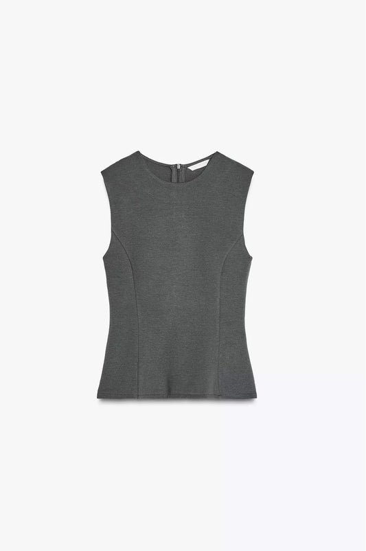 TOP PEPLUM INTERLOCK