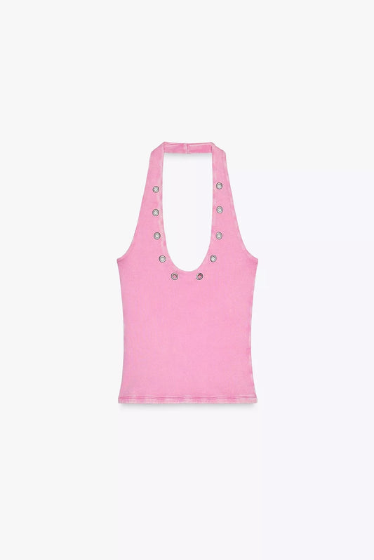 PLAYERA HALTER ARANDELAS