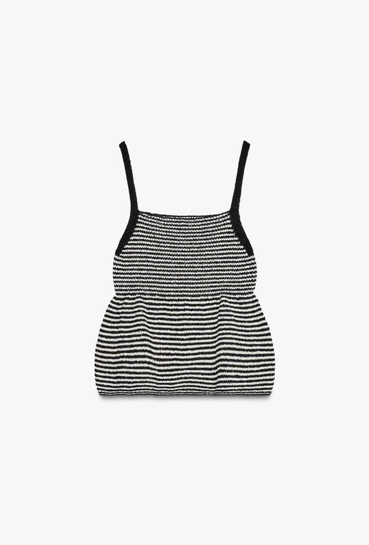 TOP PUNTO RAYAS PEPLUM