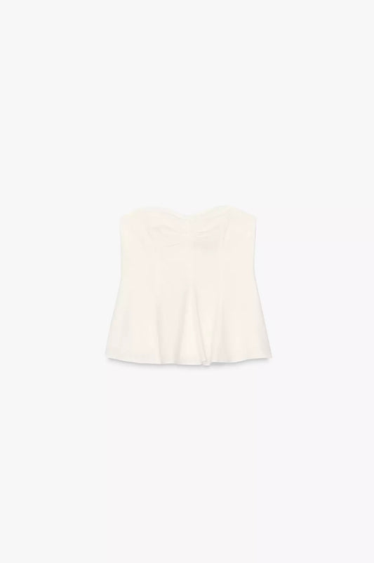TOP CON LINO STRAPLESS